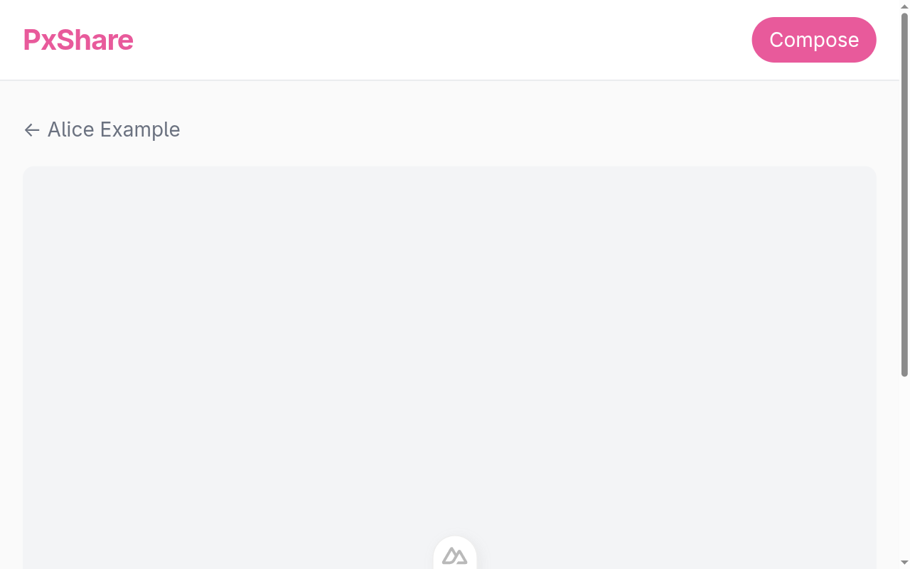 Post detail page for a sample image, with the image filling the
content column and a caption beneath it.